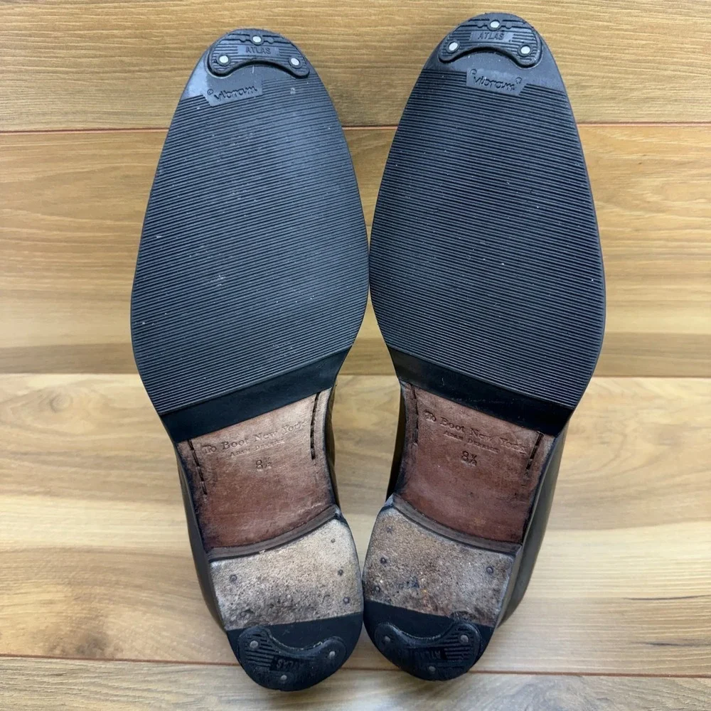 To Boot Adam Derrick New‎ York Mens 8.5 Penny Loafers Black Leather Italy